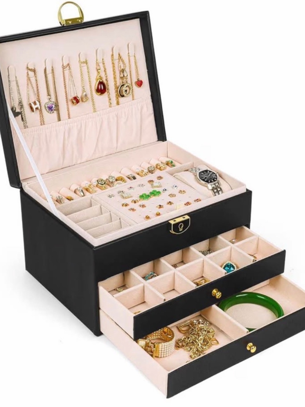 Black Jewelry Box with Lock